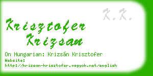 krisztofer krizsan business card
